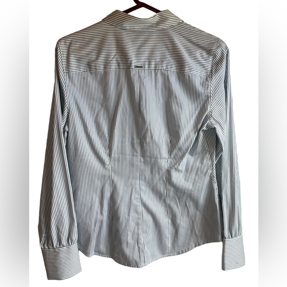 Calvin Klein White and Blue Stripe Button Down - Picture 5 of 6